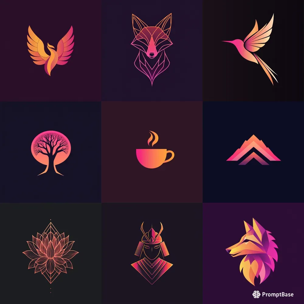 Minimal Geometric Silhouette Logos
