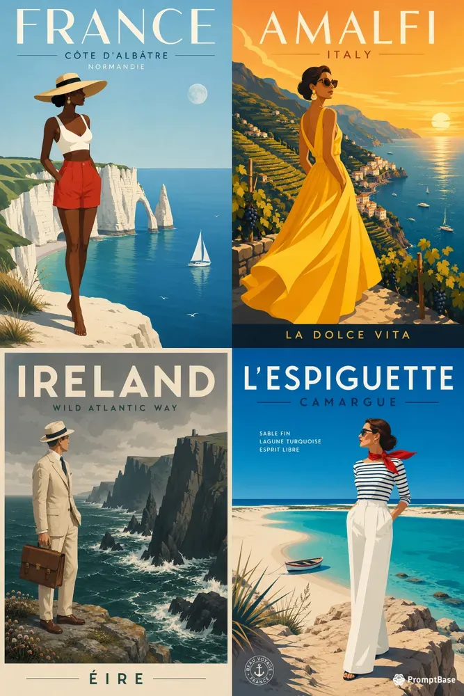 Mid Century Minimalist Coastal Posters