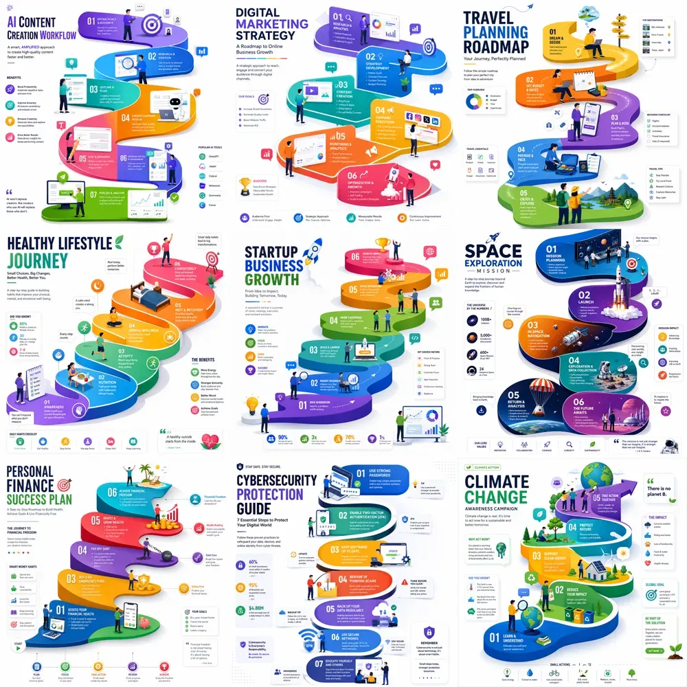 Modern Ribbon Infographics