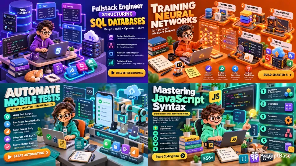 Vibrant 3D Coding Infographic Creator