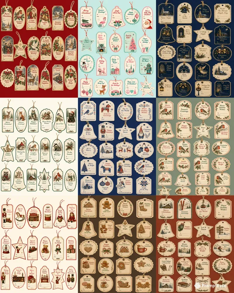 Vintage Christmas Tag Cutouts