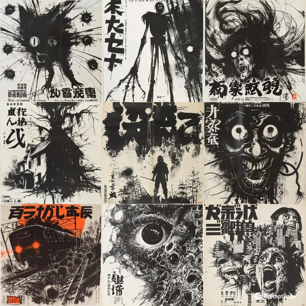 Vintage Japanese Horror Movie Poster Art