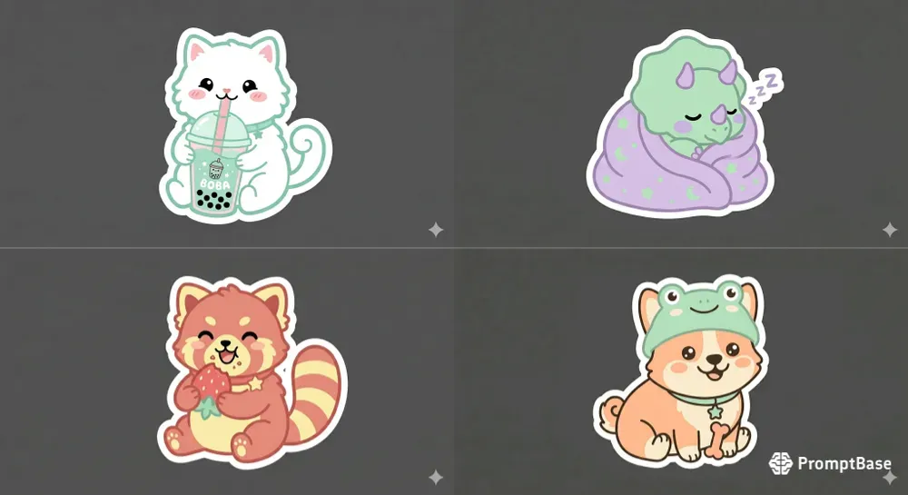 Kawaii Diecut Sticker Designs
