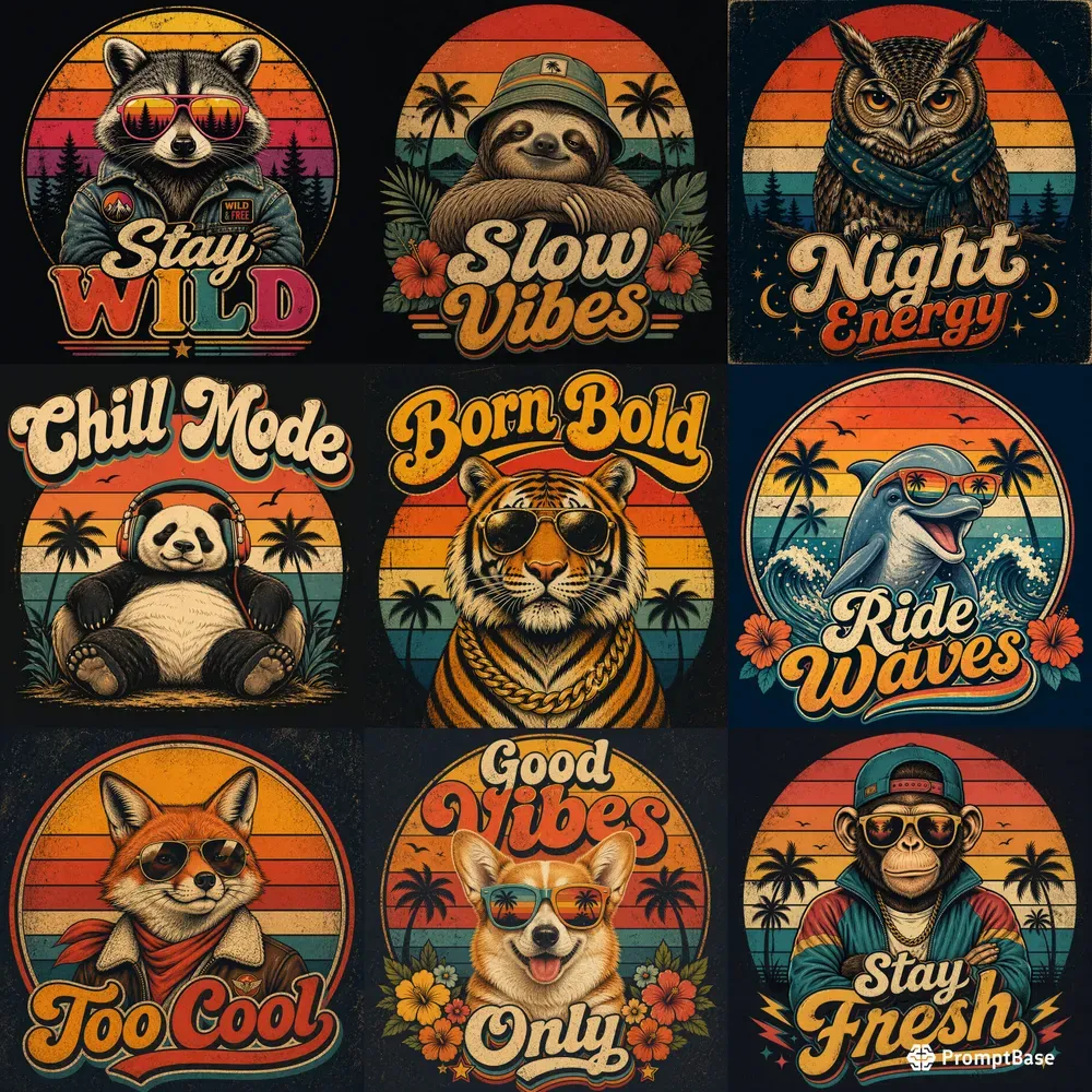 Retro Cool Animal Vibes