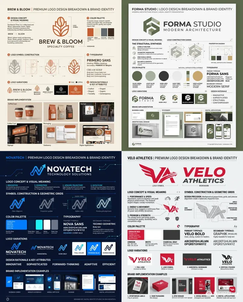 Logo Design Breakdown Infographic Posters
