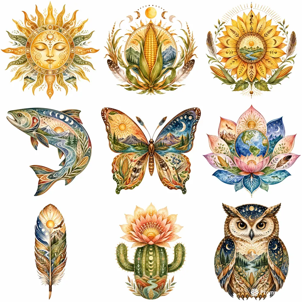 Indigenous Sacred Nature Cliparts