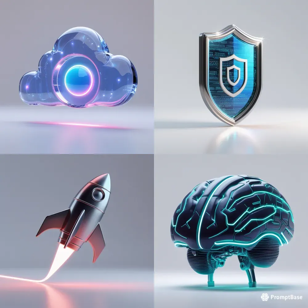 3D Minimalist Tech App Icons