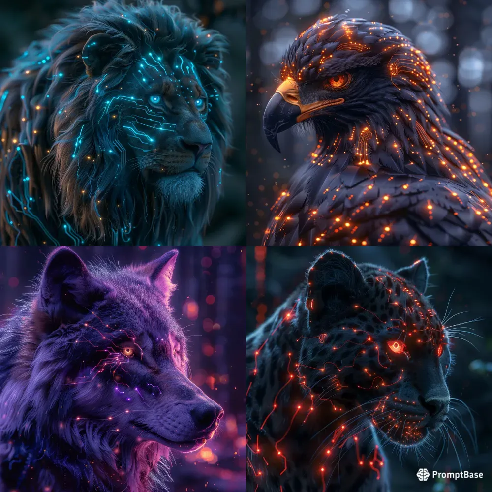 Neon Animal Portrait Series