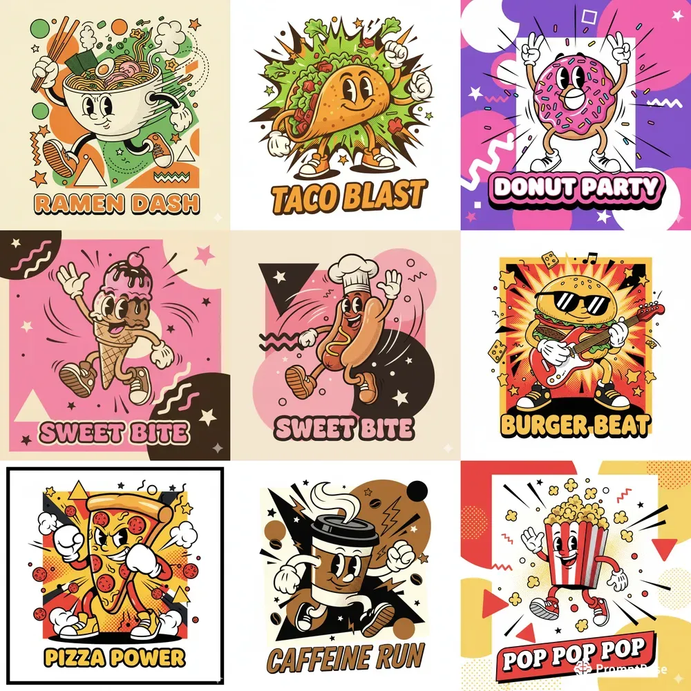 Retro Food Mascot Flyer Generators