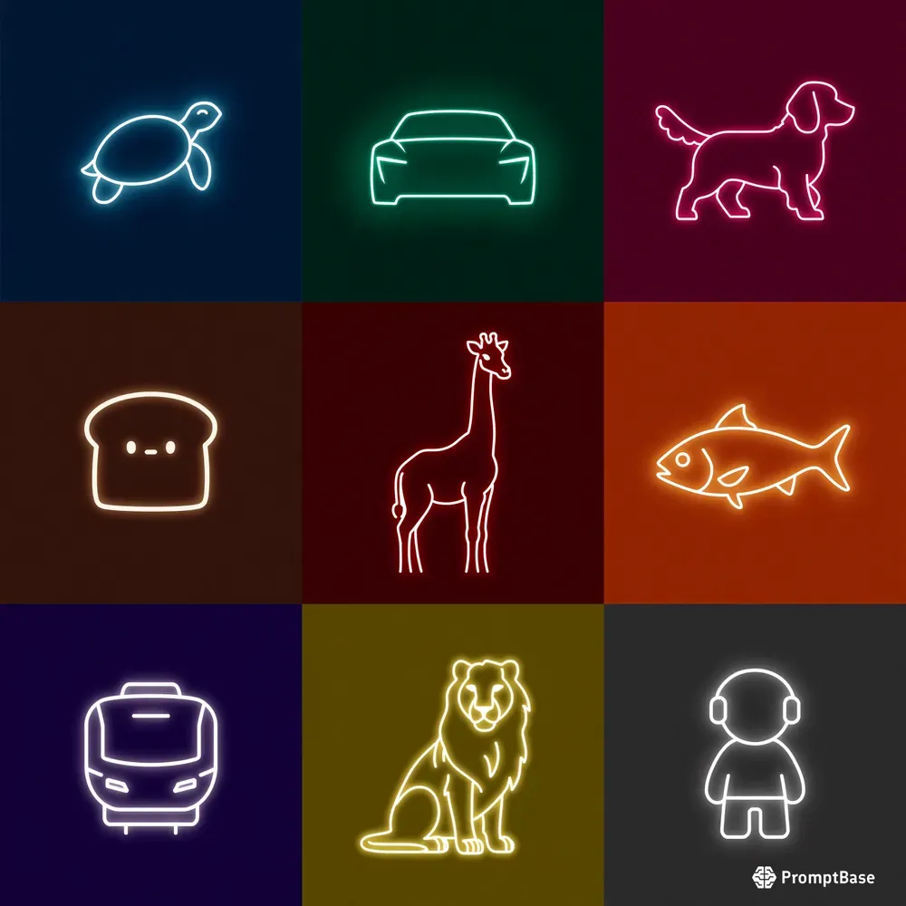 Neon Pictogram Silhouettes