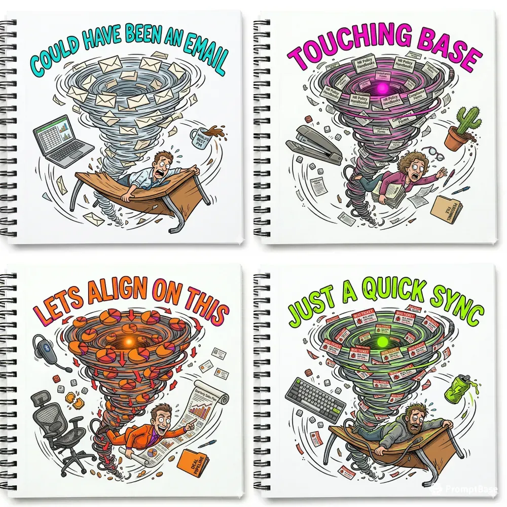 Corporate Chaos Comic Illustrations