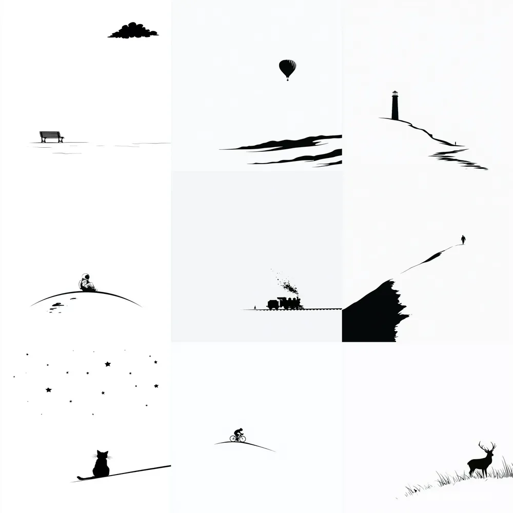 Minimal Black White Scenes