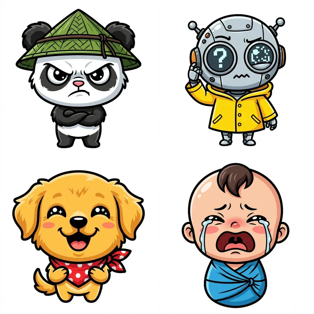 Kawaii Chibi Clipart Stickers