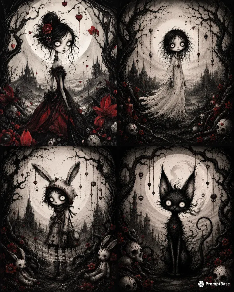 Dark Gothic Storybook Characters Packs