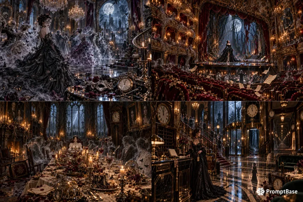 Cinematic Halloween Dark Fantasy Scenes