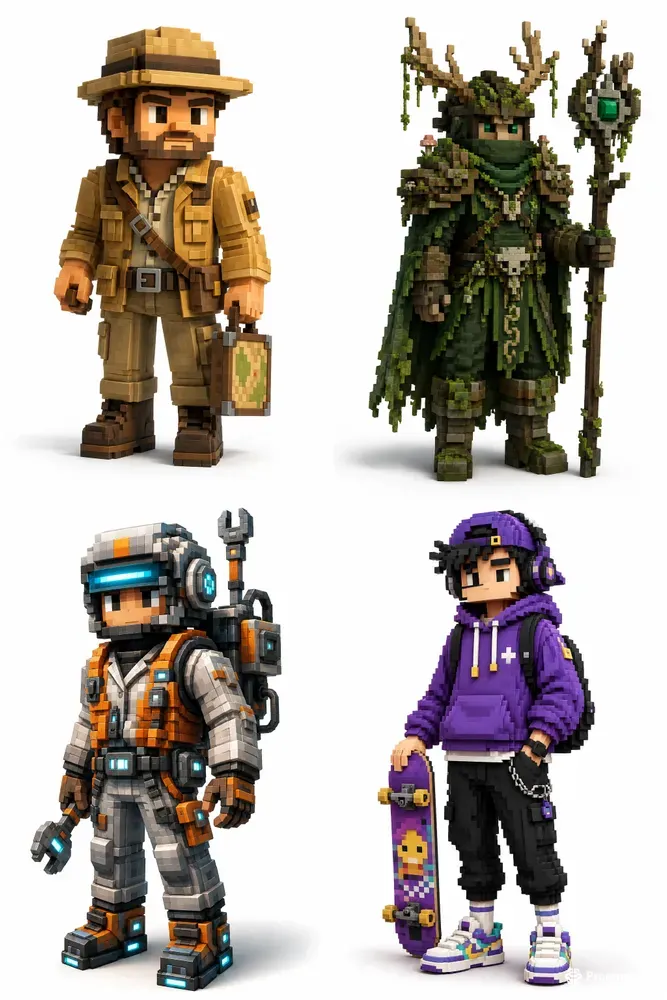 Premium Voxel Character Creator Blockies