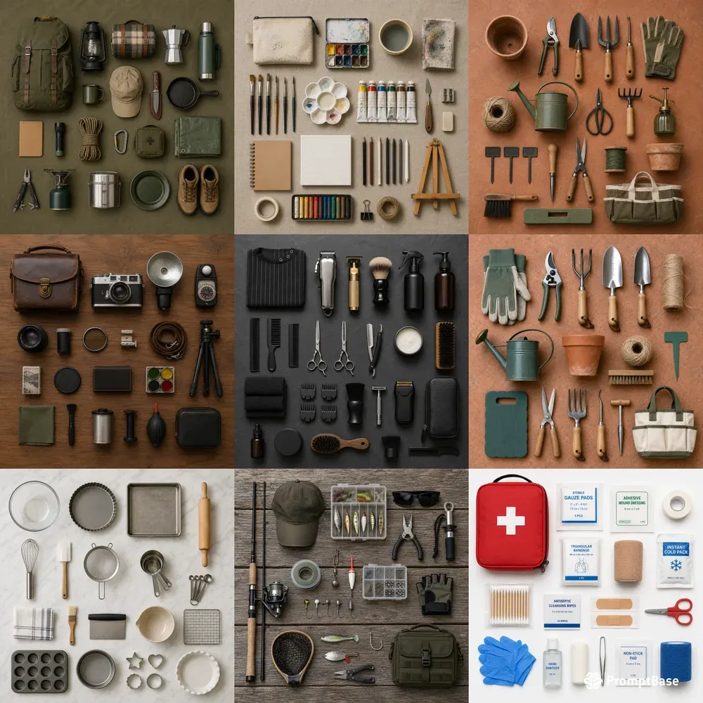 Knolling Flat Lay Photo Boards