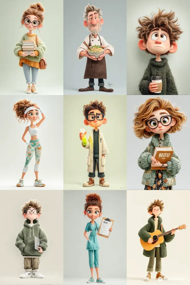 Charming Pixarstyle Character Portraits