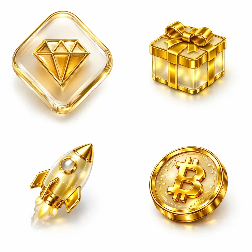 Luxury 3D Glass Gold Icon Generator