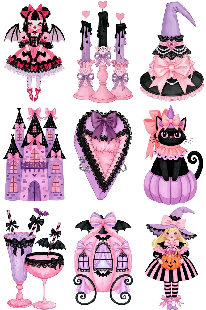 Bows After Midnight Halloween Cliparts