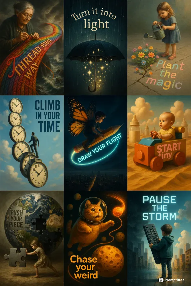 Whimsical Motivation Worlds Posters