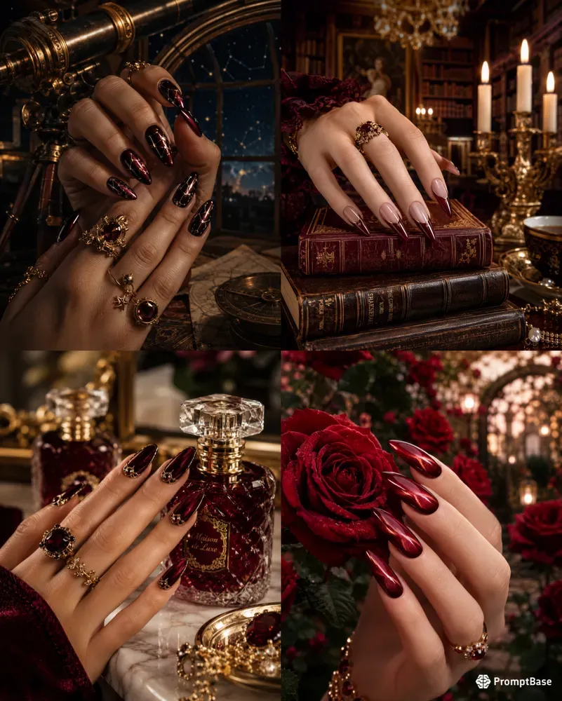 Luxury Burgundy Nail Designs