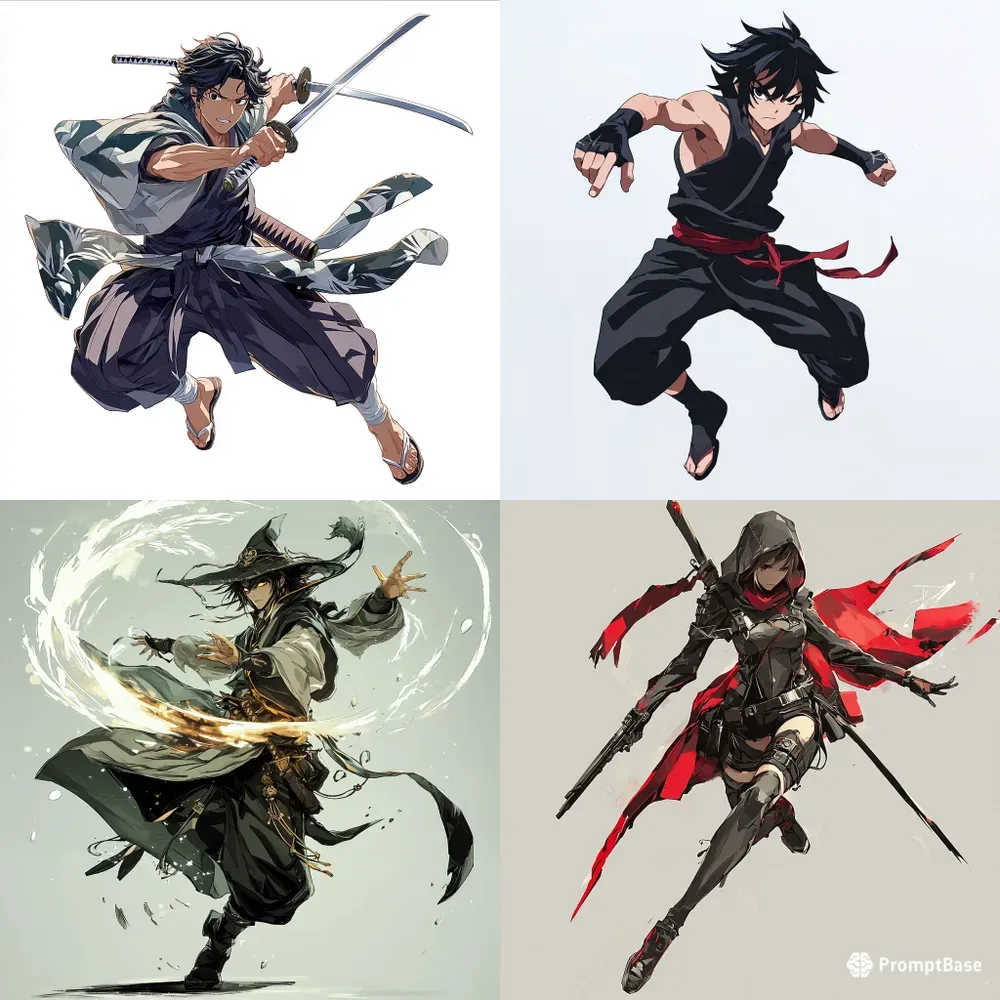 Dynamic Anime Character Poses