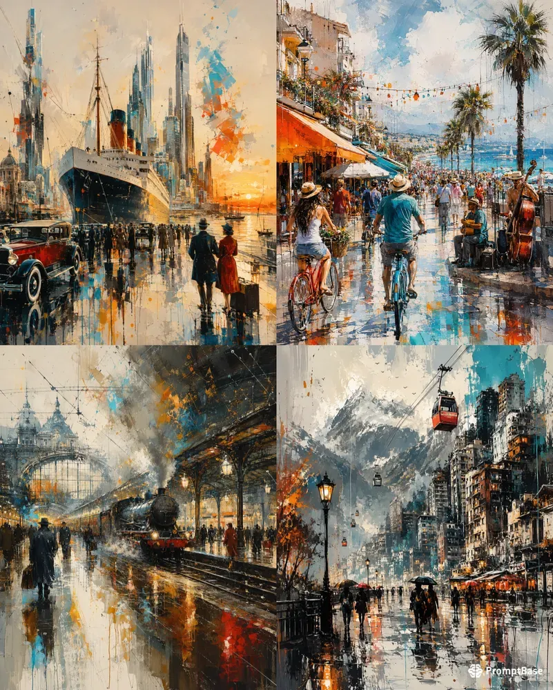 Expressive Urban Paintscape Posters