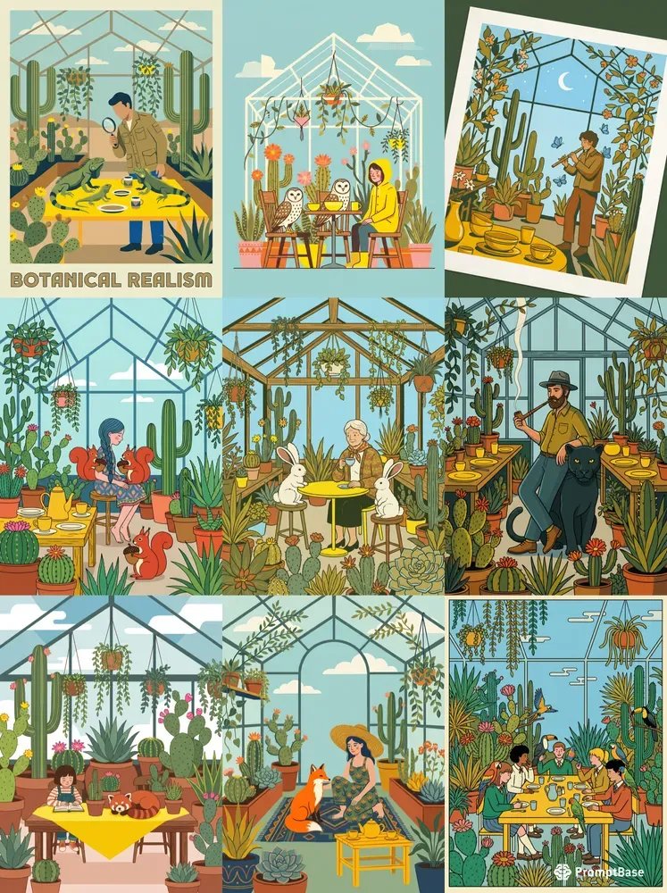 Retro Modern Botanical Illustrations