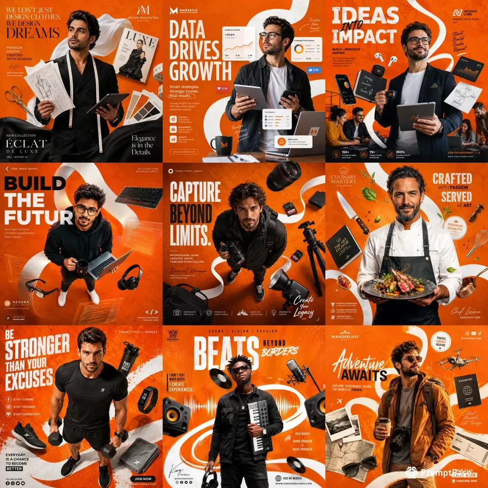Bold Orange Creative Poster Generator