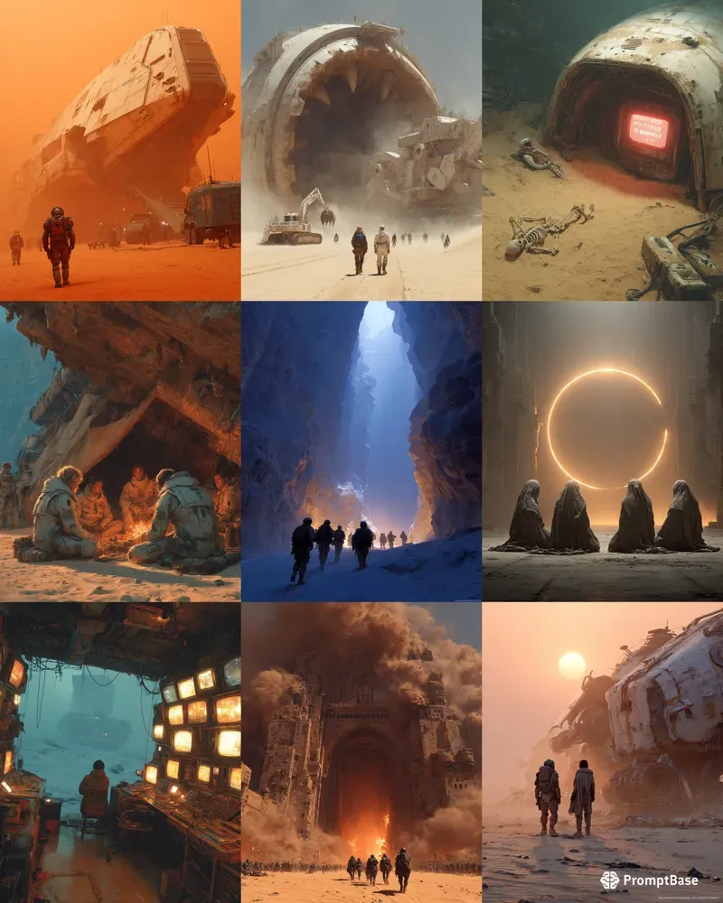 Martian Feudal Sci Fi Scenes