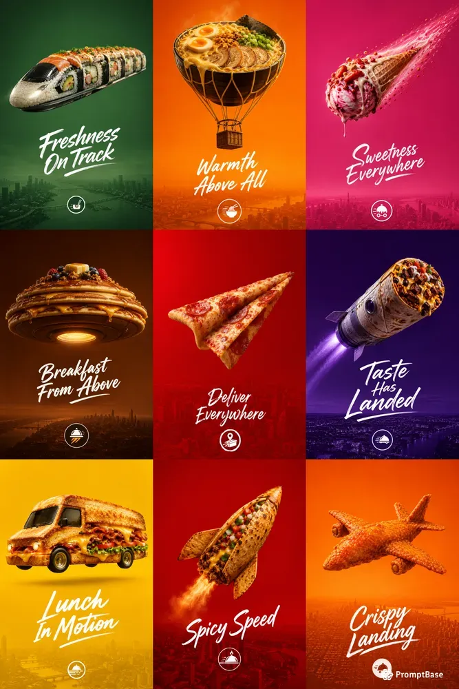 Conceptual Food Delivery Print Ads
