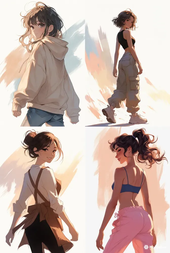 Soft Aesthetic Walking Girls