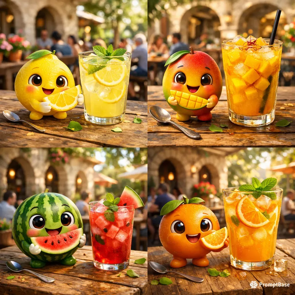Cute 3D Fruit Juice Mascot Generator