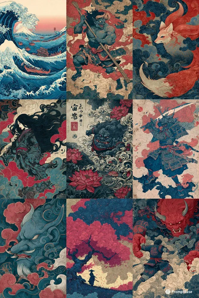 Hokusai Ukiyoe Japanese Art Style Prints