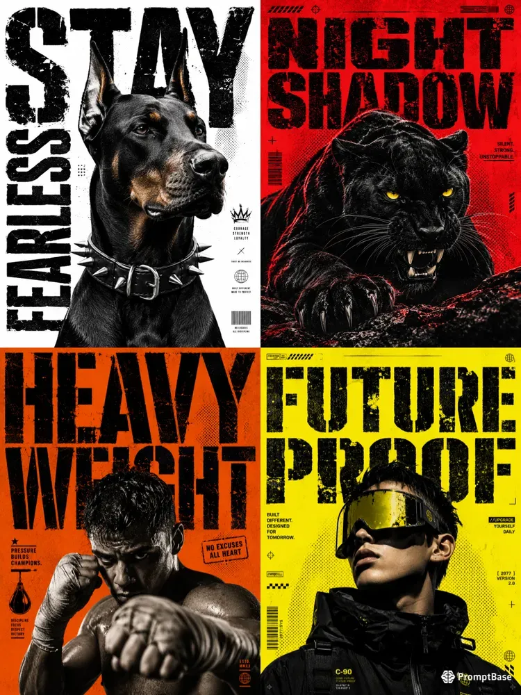 Distorted Magazine Stencil Posters