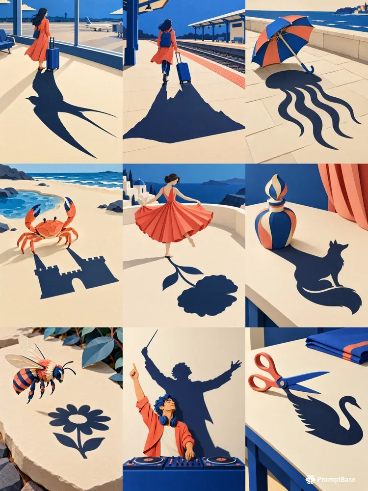 Surreal Papercut Shadow Art Prints