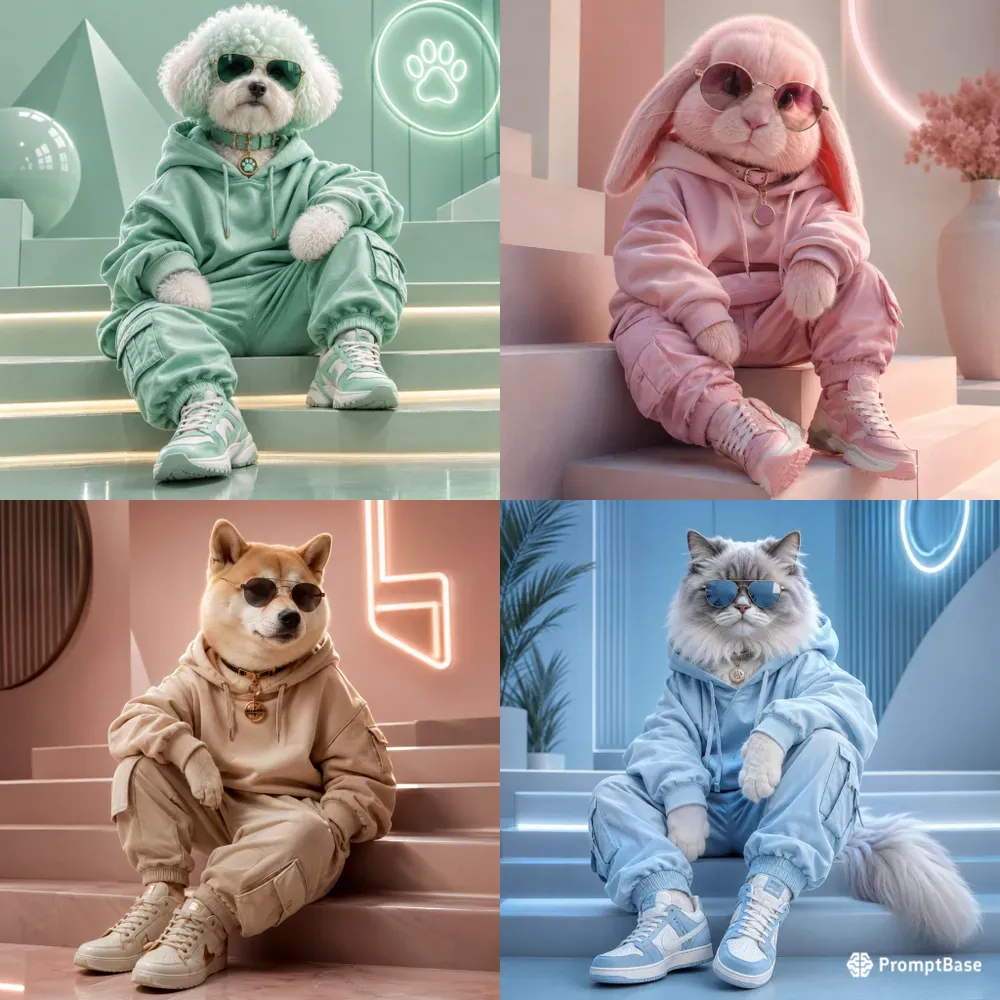 Pastel Pup Streetwear Portraits