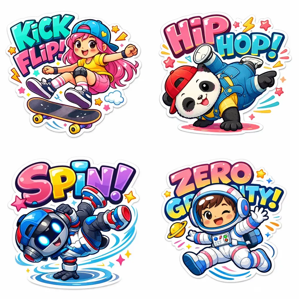 Cute Cartoon Action Sticker Generator