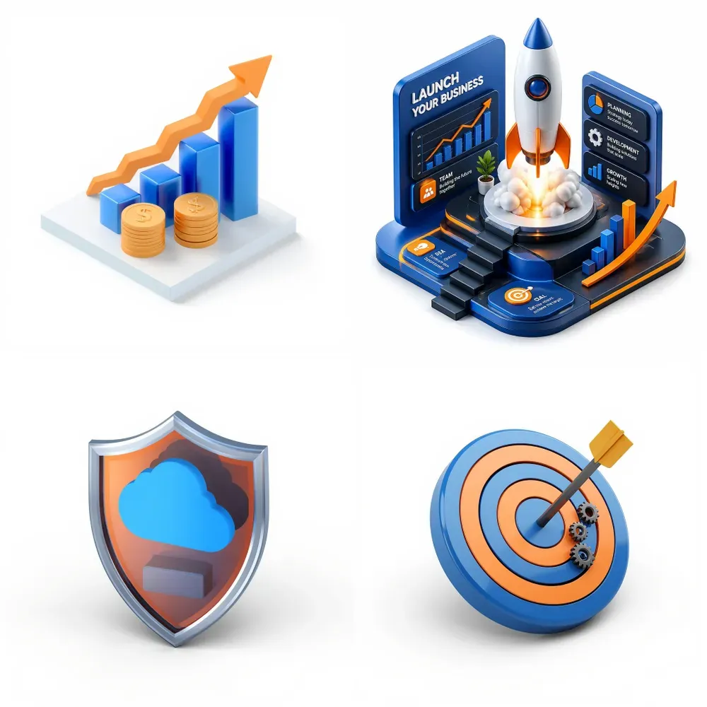 Modern Business Finance 3D Assets