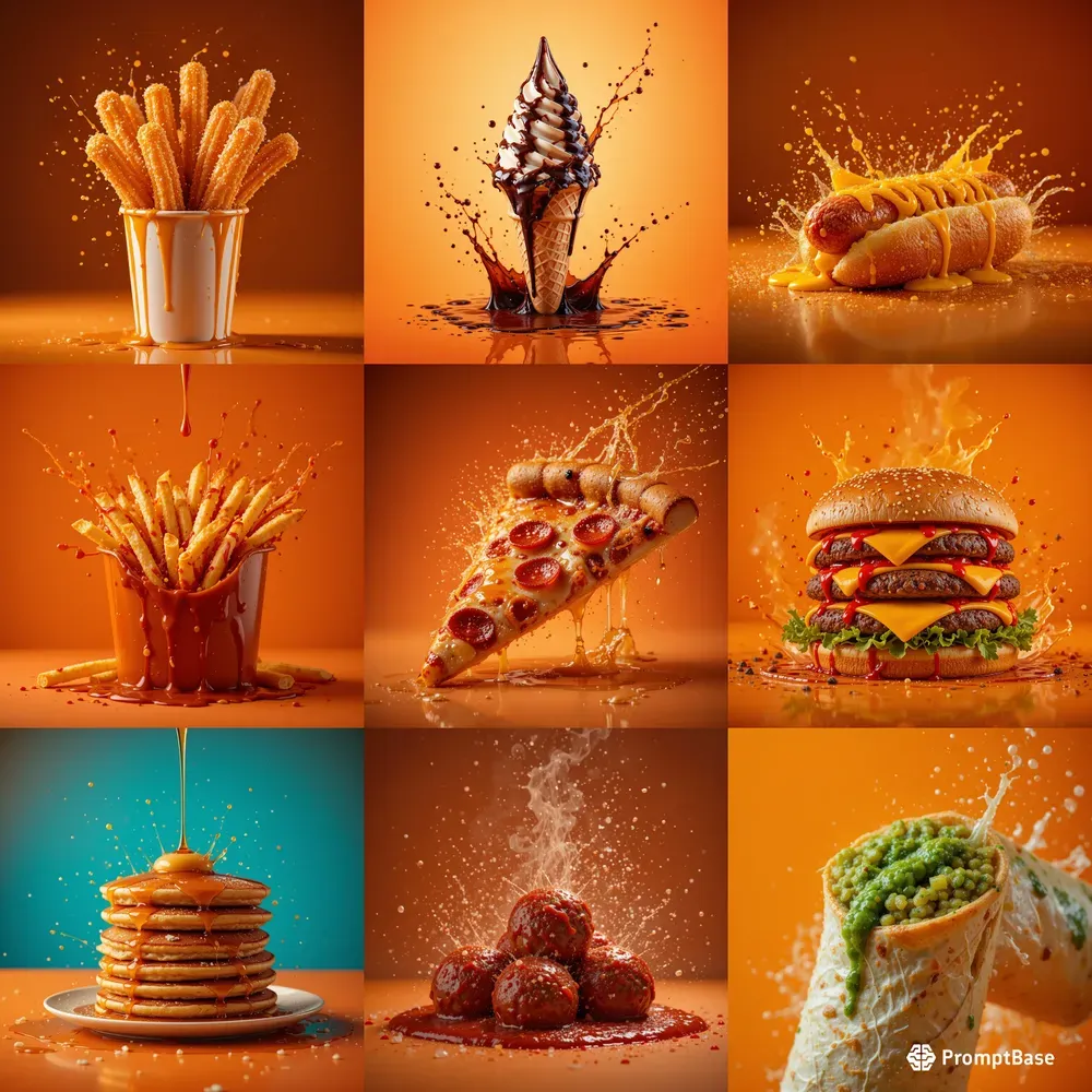 Vibrant Splashy Studio Food Photos