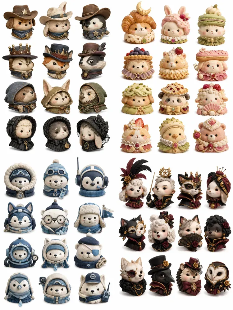 Character Head Collection Cliparts