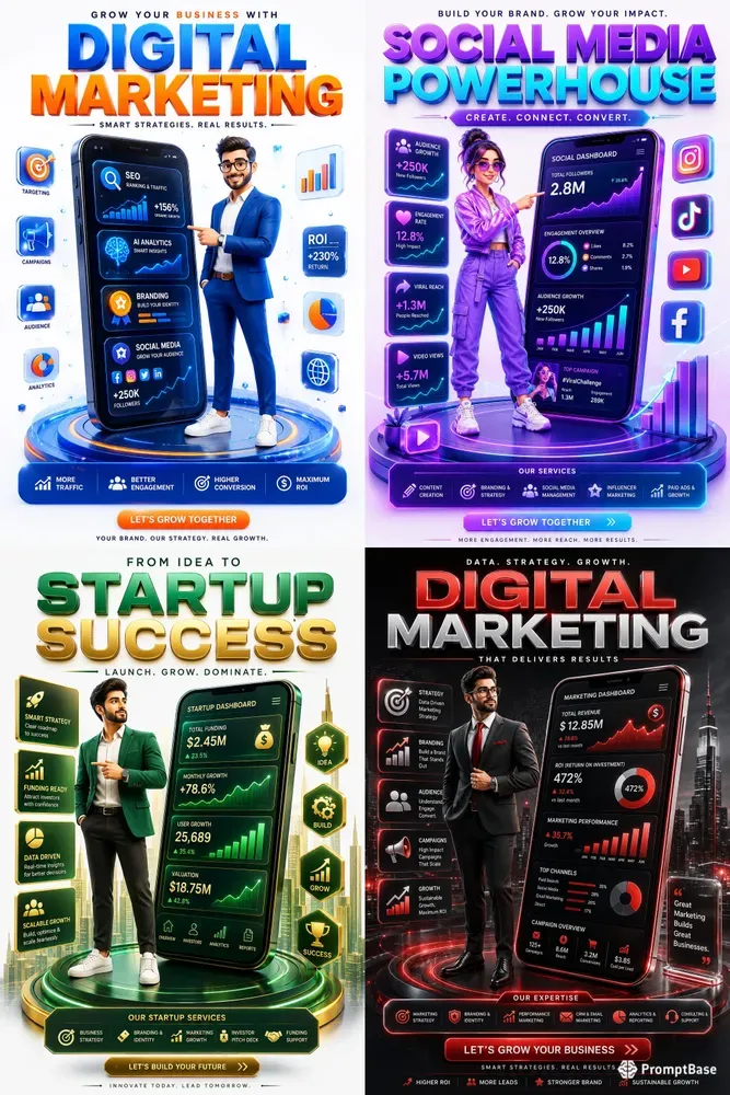 Futuristic Marketing Promo Posters
