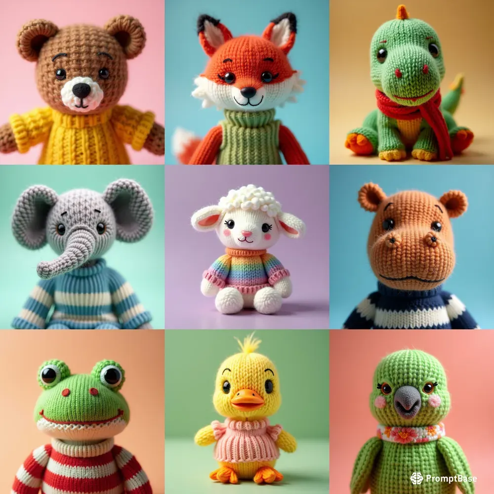 Ultrarealistic Knitted Plush Animals