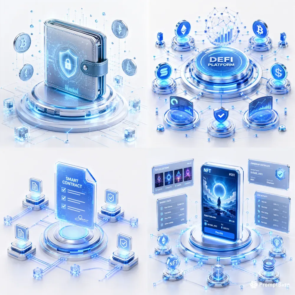 Futuristic Crypto Asset Icon Studios