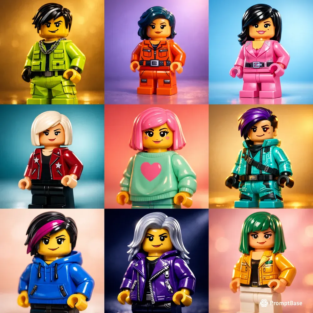 Cinematic Colorful Lego Portrait Guides