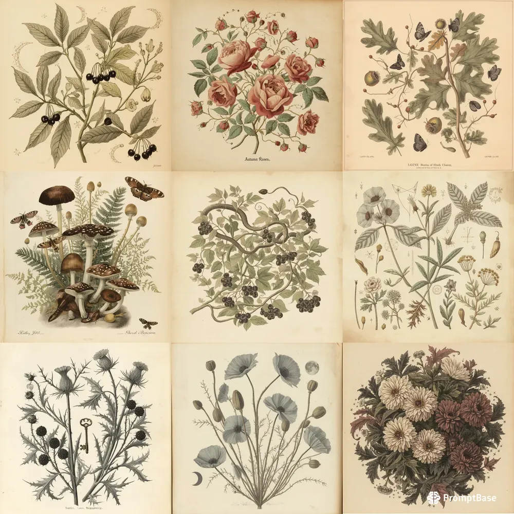 Enchanted Gothic Botanical Illustrations