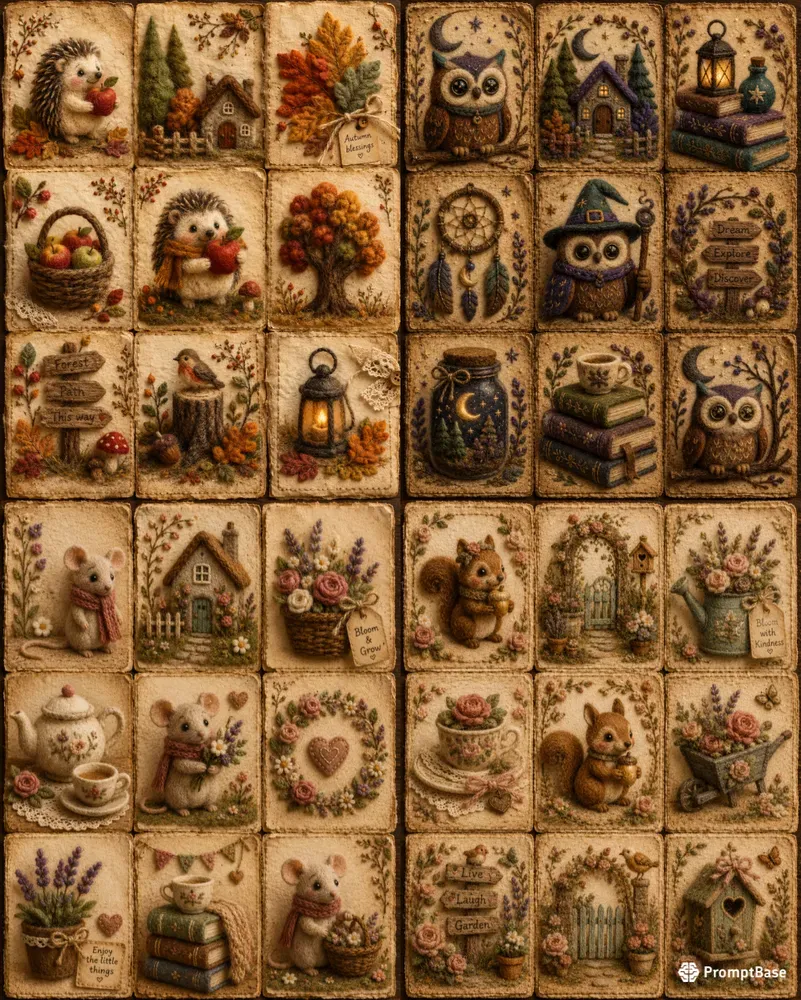 3D Needle Felted Junk Journal Kits