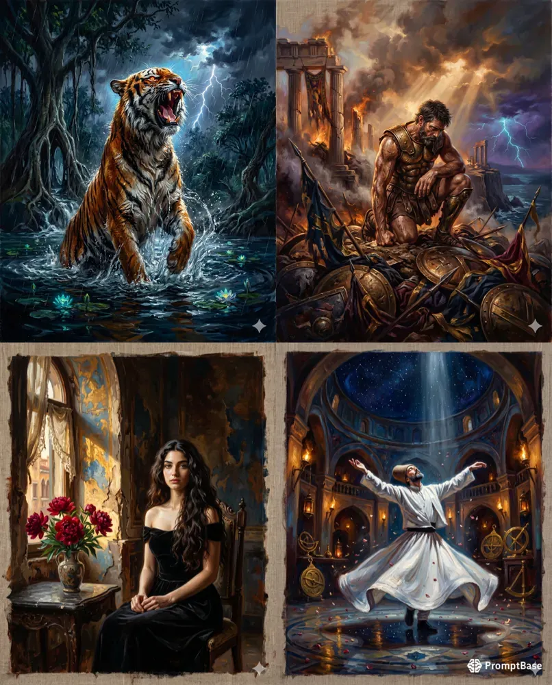 Cinematic Beautiful Oil Paintings