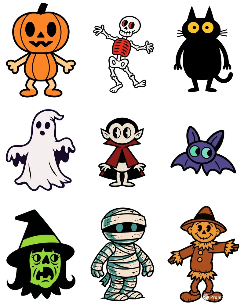 Retro Cartoon Halloween Tshirt Designs